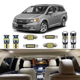 AUTOGINE White LED Interior Lights Kit for Honda Odyssey 2011 2012 2013 2014 2015 2016 2017 Super Bright 6000K Interior LED Light Bulb Package + Install Tool