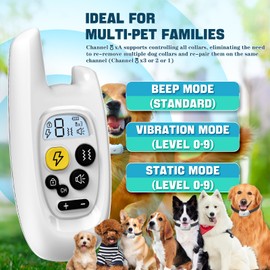 Dog Shock Collar with Remote - [2025 Newly Upgraded] Dog Training Collar for Small Medium Large Dogs, Rechargeable E Collar for Dogs Training, IPX7 Waterproof Electric Collar with Shock-Lock