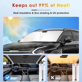 BSTW BSTW Auto Sonnenschutz fr Kia Sportage NQ5 (2021-2025) & Kia Sportage QL (2015-2020) C Faltbare Windschutzscheiben-Abdeckung mit W?rmeisolierung & UV-Schutz, Kia Sportage 2025 Zubeh?r