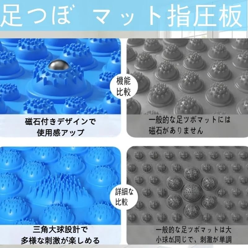 足裏マッサージ 足ツボマット指圧ボード リフレクソロジー 足つぼ スロージョギング 足つぼ マット足ツボ押し 滑り止め 耐久性あり コンパクト足ツボマッサージ