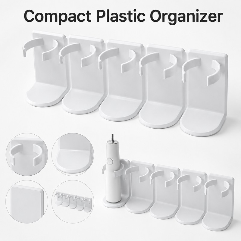 Adhesive Storage Rack for Bathroom Organization – Slim Plastic Wall-Mount