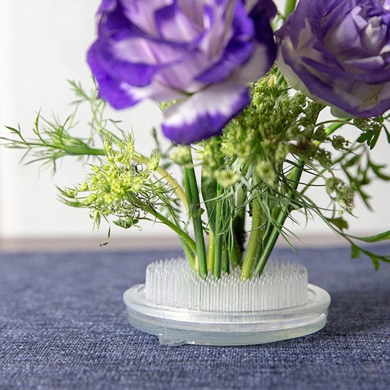 AMONENZ Hedgehog Flowers, Pack of 4 Plastic Ikebana Hedgehogs, Suction
