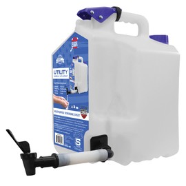 Surecan Portable Camping Water Station - Versatile 5 Gallon Water Utility Tank with a Rotating Spigot, Ideal Camping Water Container (White, SUR5SU1)