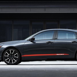 TOMALL 1 Pair Car Side Skirt Stripe Sticker for Compatible with Honda 11th Accord 2023 2024 Auto Body Door Side Sport Racing Stripe Graphic Vinyl Decals Decoration (Red)