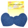 Kleiber Iron On Denim Jean Heart Shaped-Medium Blue-2 Patches,8.5 cm
