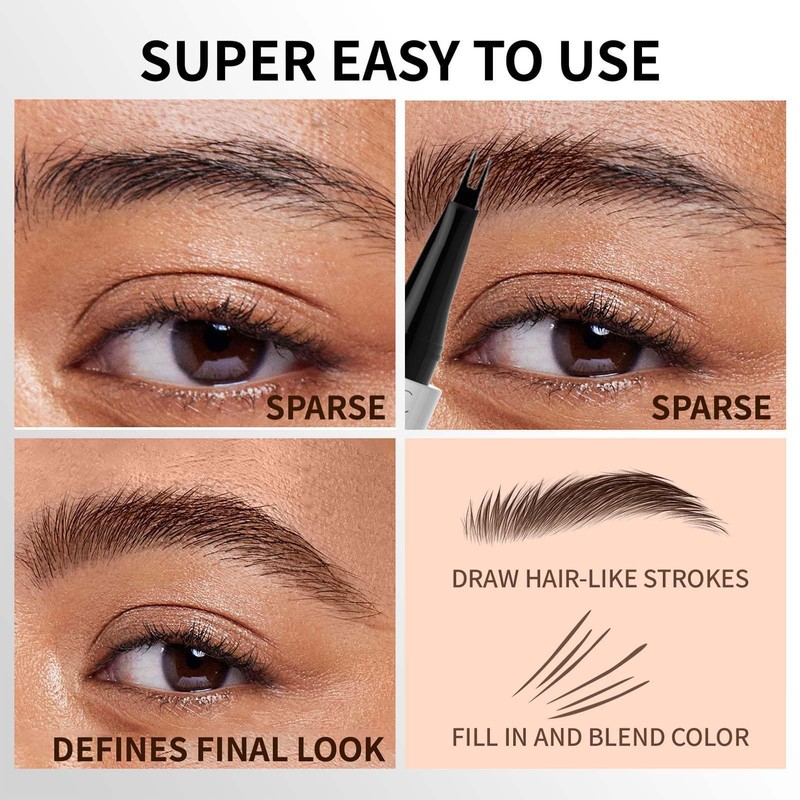 Eyebrow Pen 2-in-1 - Magic Eyebrow Pencil Dual-Ended - Microblading