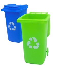 Hidden Gem Mini Trash Can Pencil Holders – 2 Colors, 1 or 2-Pack, Desk Organizer Bins for Pens & Supplies (1, Green)