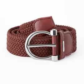 HORZE Yara Equestrian Unisex Stretch Belt - Merlot - One Size, Merlot