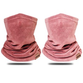 2 PCS Kids Neck Warmer Gaiter Winter Fleece Neck Cover Balaclava Windproof Face Cover Mask for Ski Motorcycle