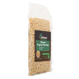 Organic Pine Nuts, Premium Quality 300gr/10.58oz vacuum pack by Siberian Green Food, European organic certificate.