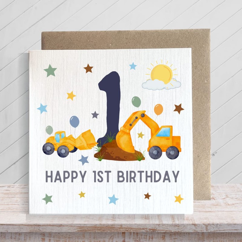 Second Ave 1st Birthday Age 1 Children's Kids Baby Digger