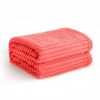 Vessia Flannel Fleece Throw Blanket for Couch,Sofa,Bed, 300GSM Striped Red