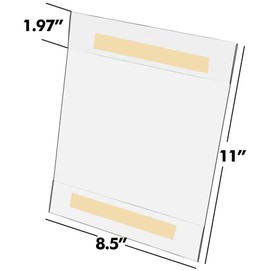 Ludery Acrylic Sign Holder 8.5 x 11, Wall Mount Sign Holder, Acrylic Clear Frames with Tape Adhesive for Home, Office, Store, Restaurant (4 Pack)