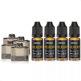 LWRT Cocktail Bubble Gun Kit Accessories, Includes 4 Hickory Flavor Aroma Oils (10 ml Each) and 4 Oil Containers