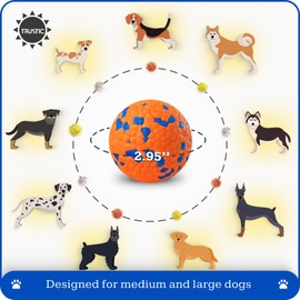 Trustic Rubber Fetch Dog Balls 3 inch, for Large and Medium Breeds, Durable Toy for Chewers (White, 2 Pack)