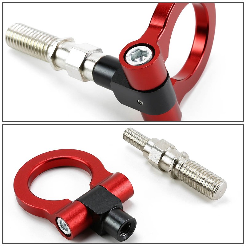 DNA MOTORING Red Aluminum Front/Rear Japanese Car Trailer Tow Hook