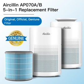 Aircillin Air Purifier AP070A & AP070B Replacement Filters, Efficiency Activated Carbon, High-efficiency HEPA Filter, 4 Pack