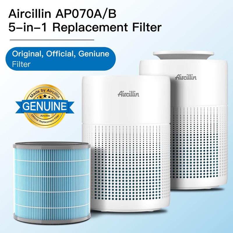 Aircillin Air Purifier AP070A & AP070B Replacement Filters, Efficiency Activated