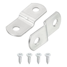 uxcell 10 Pcs 1/8" Offset Canvas Clips, Picture Framing Mirror Clips Z Shape Canvas Painting Mounting Clips with 2 Mounting Hole with Screws, Silver