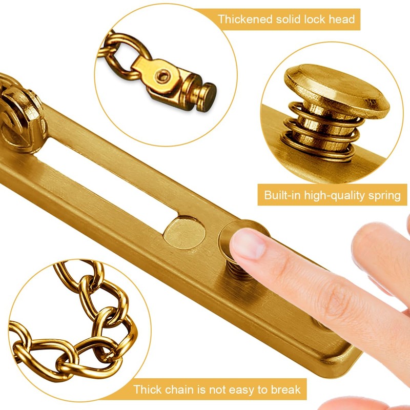 MSPEBEC Anti-Theft Chain 304 Stainless Steel Door Chain with Screw