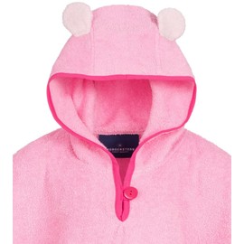 Morgenstern Bath Poncho Children's Baby Girls Boys 100% Cotton Oeko-Tex Baby Bath Towel Hooded Towel Bathrobe, Pink - Mouse