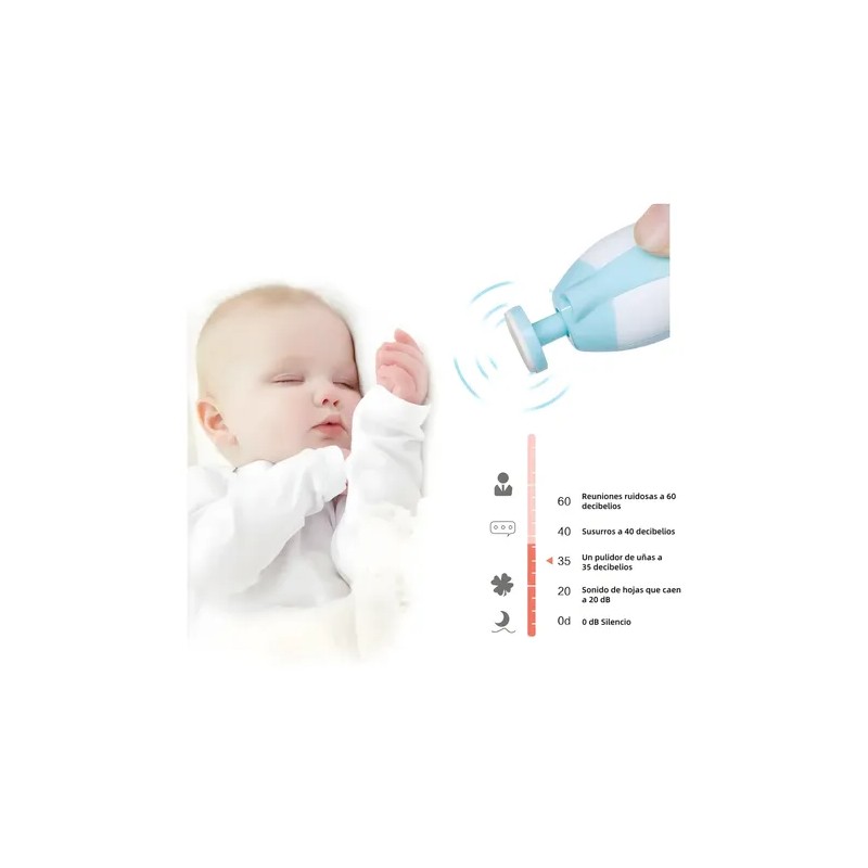 Kit Lima De Uñas Eléctrica Portátil Para Bebé Con Luz