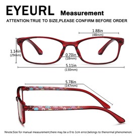 EYEURL Reading Glasses Womens Blue Light Blocking - 2 Pairs Computer Readers +1.75 Lightweight Colorful Eyeglasses