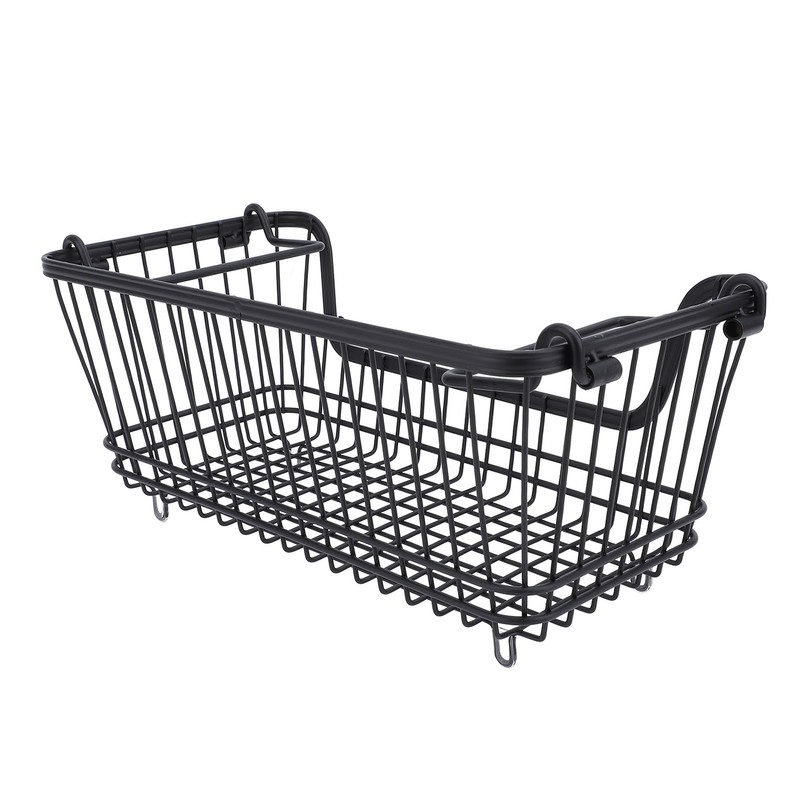 Freezer Basket Stackable Open Front Wire Storage Bin with Foldable