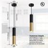 Omgomne Modern Pendant Light Fixture Kitchen Island,1-Light Black Gold GU10
