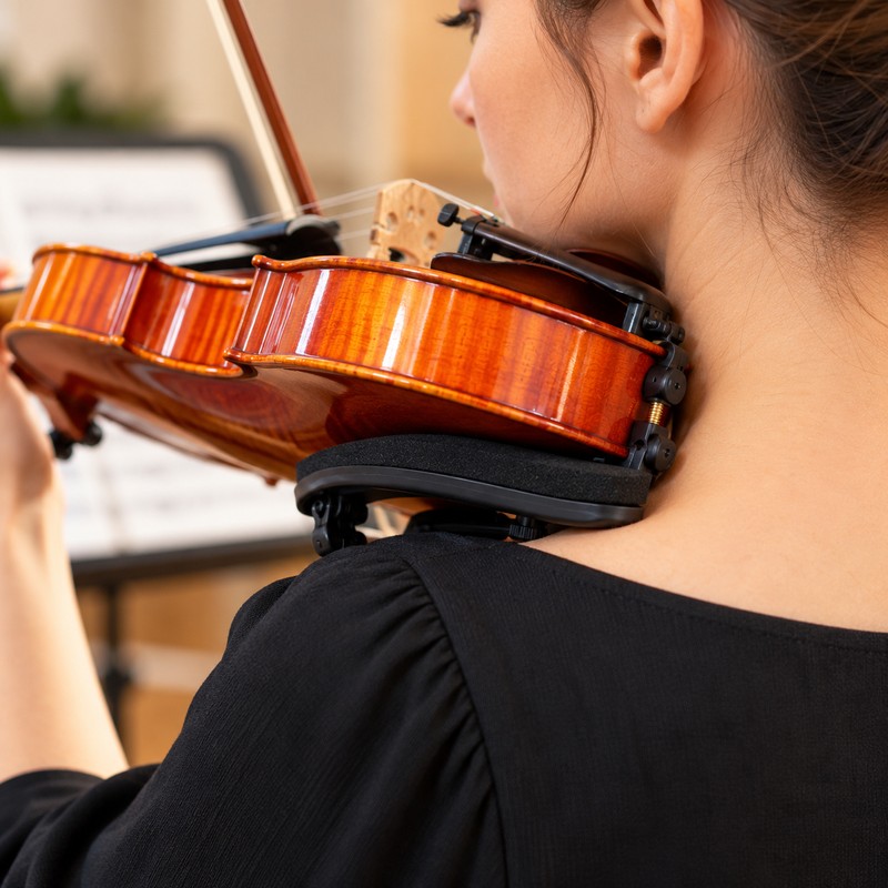 Adjustable Violin Shoulder Rest for 1/8–1/4 and 3/4–4/4 Violins –