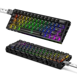 BOYI H60Pro Magnetic Switch Gaming Keyboard,60% Hollow Aluminum Hall Effect Rapid Trigger Hot-Swap 8K Polling Rate 0.01mm RT RGB Wired Mechanical Keyboard(Black Transparent PBT Keycaps)