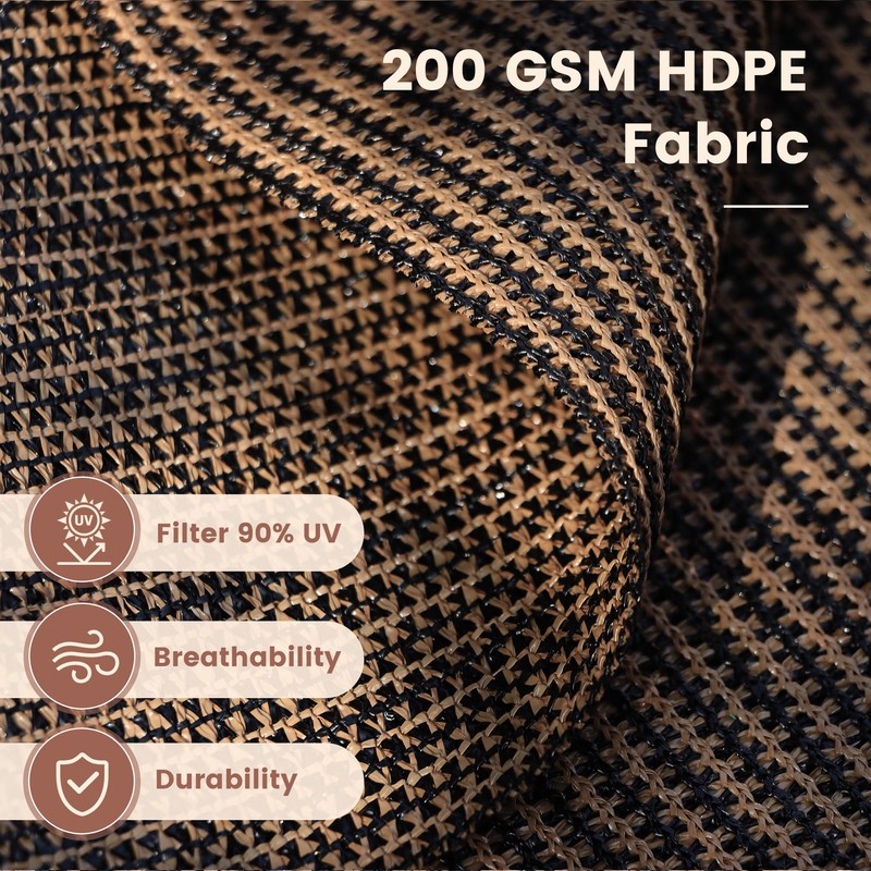 VOXBIN 90% Shade Cloth 12×20 FT with Grommets, Outdoor Sun