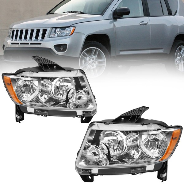 LEAVAN Headlights Assembly Fit for 2011 2012 2013 Jeep Grand