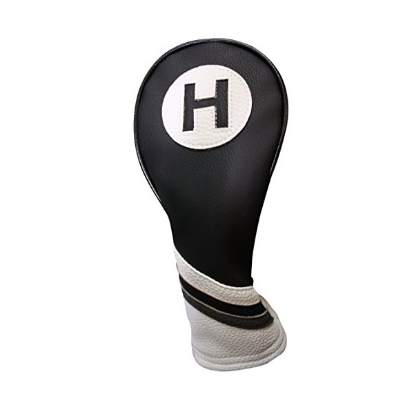 Majek Golf Headcover Black and White Vintage Leather Style #5