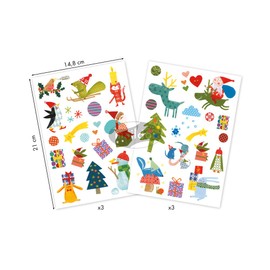 Maildor AE032O Baby Pack Stickers (with 6 Sheets in DIN A5 Format, 14.8 x 21 cm, Ideal for Children from 2 Years, Christmas) 1 Pack