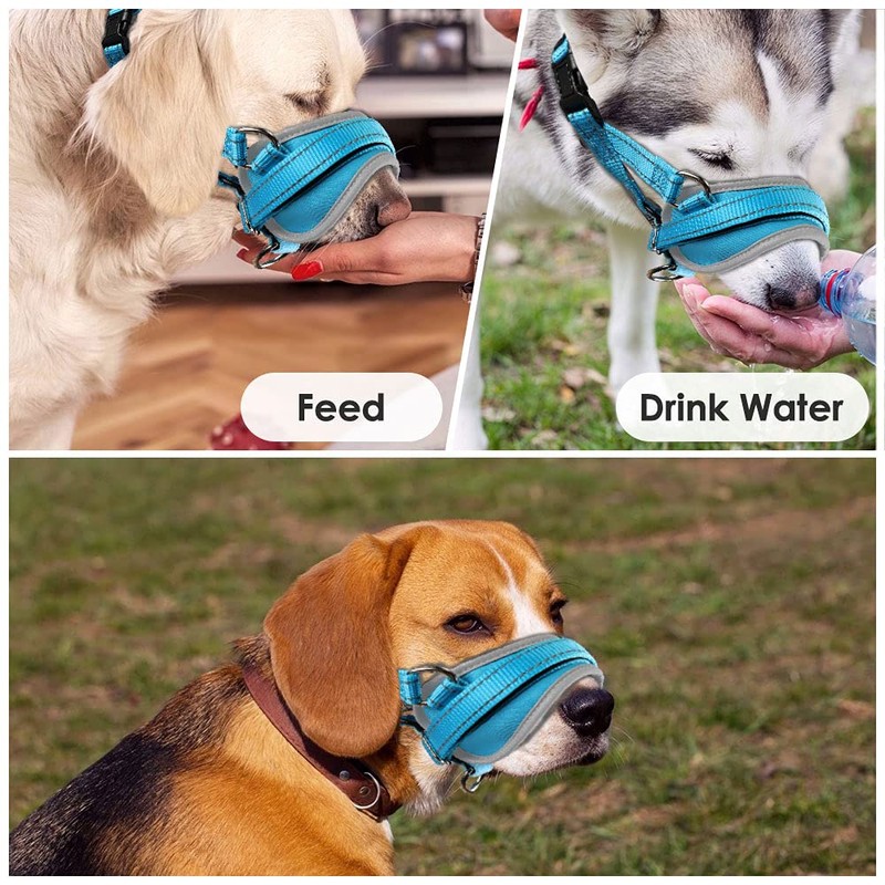 Nasjac Soft Nylon Muzzle for Dogs - Adjustable Dog Mouth