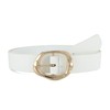 Earnda White Leather Belts for Women Casual Fashion Waist Belt