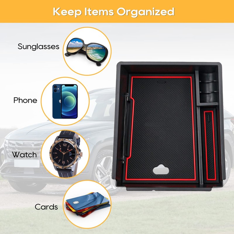 LFOTPP Centre Console Storage Box for Tucson TL 2015-2020, Centre