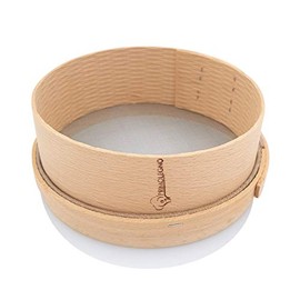 PRIMOLEGNO Certified Solid Wood Sieve | Diameter 16 cm | Fine Mesh 1 x 1 mm | Suitable for Sieving Flour, Cereals, Sugar, Rice Sand, Guaranteed Quality Product