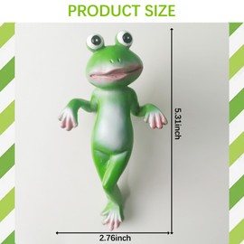 GUAOOYY Funny Frog Figurine for Flower Pot Decoration, Miniature Resin Garden Frogs Statue for Indoor and Outdoor Decoration, Animal Flower Pot Hugger, Perfect Garden Ornament, Frog Gifts for Women