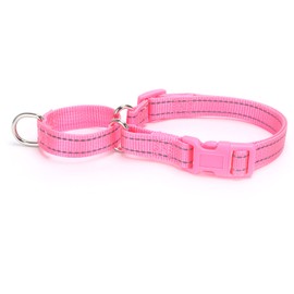 haoyueer Martingale Dog Collars - Reflective Dog Collar with Quick Release Buckle Adjustable Nylon Training D Solution for Large, Medium, and Small Dogs (L, Pink)