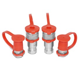 1/4” Ag ISO 5675 Hydraulic Quick Connect Couplers, 3/8" SAE (9/16"-18 ORB) Thread, 2 Sets