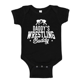 The Shirt Den Daddy's Wrestling Buddy Baby Bodysuit Infant One Piece NB Black