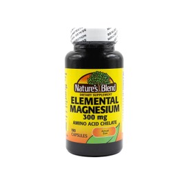 Nature's Blend Elemental Magnesium Amino Acid Chelate 300 mg, 100 Count
