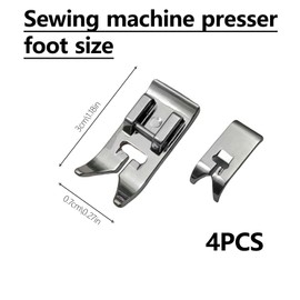 Pack of 4 Universal All-Purpose Sewing Machines, Presser Foot for Sewing Machine, Multifunctional Zigzag Foot and Straight Stitch Foot, Snap-On Foot for Household Sewing Machine with Low Shank