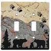 BLACK FOREST DECOR Bear Tracks Stone Double Switch Cover