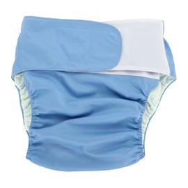 Pañal de Tela para Adultos Reutilizable, Ropa Interior Protectora de Incontinencia Unisex, Pañal Grande Lavable y Ajustable para Pacientes de Edad Avanzada para Hombres o Mujeres (Azul)