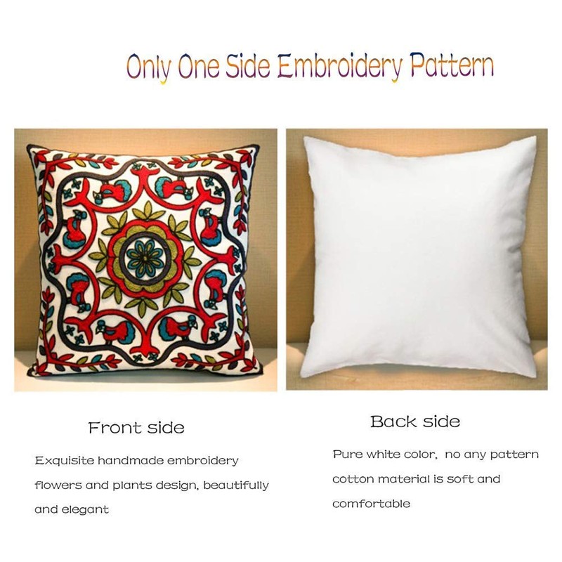 ZUODU Set of 2 Embroidery Couple of Blue Elephants Cushion