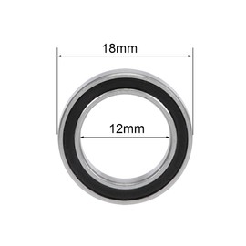 sourcing map 10pcs 6701-2RS Deep Groove Ball Bearing Z2 12 mm x 18 mm x 4 mm Double Sealed Chrome Steel