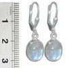 I-be, Rainbow Moonstone Gemstone Earrings Oval 925 Silver, Length 3